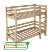 Кровать из дерева двухъярусная Profi&Hobby / 900*2000мм Без покраски